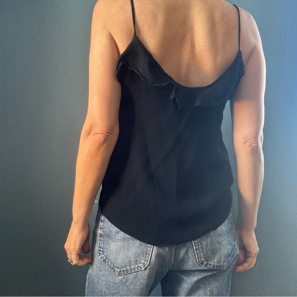 Black Ruffle Cami Top size Medium - Picture 3 of 9